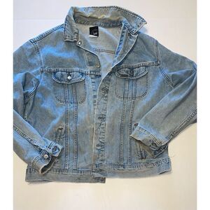 Vintage Lee Riveted Jacket Mens XL Blue Trucker‎ Grunge Distressed Denim